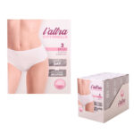 3 SLIP COTONE ELASTICIZZATO DONNA L'ALTRA COTONELLA ART 3940 TAGLIE DISPONIBILI:2-3-4- 5 COLORI BIANCO- NERO
