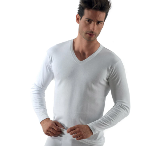 Maglia intima uomo on sale manica lunga scollo v