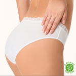 3 SLIP DONNA GOLDEN LADY ART. O106 VITA MEDIA IN COTONE ORGANICO E PIZZO - immagine 4